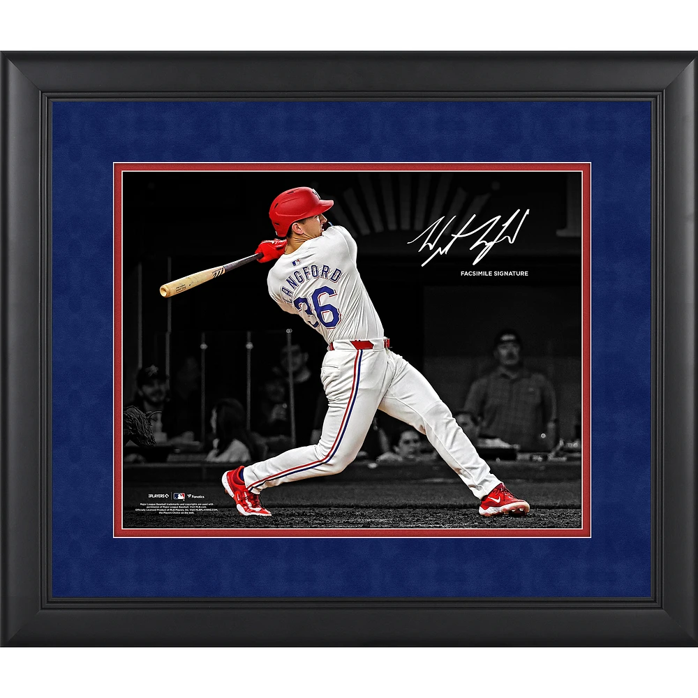 Wyatt Langford Texas Rangers Facsimile Signature Framed 11" x 14" Spotlight Photograph