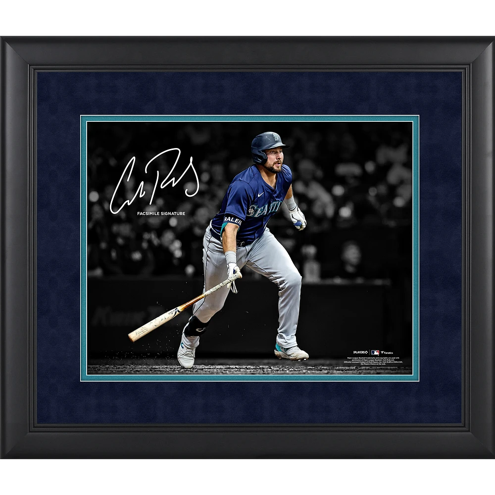 Cal Raleigh Seattle Mariners Facsimile Signature Framed 11" x 14" Spotlight Photograph