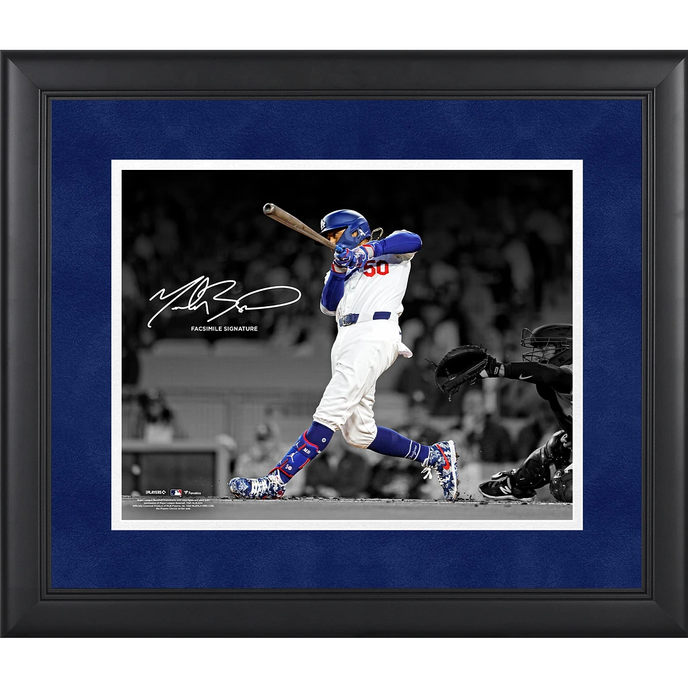 Mookie Betts Los Angeles Dodgers Facsimile Signature Framed 11" x 14" Spotlight Photograph