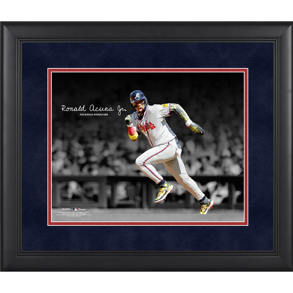 Ronald Acuña Jr. Atlanta Braves Facsimile Signature Framed 11" x 14" Spotlight Photograph