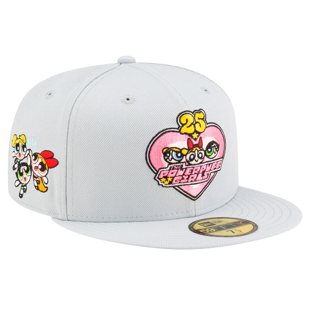 Men's New Era Gray The Powerpuff Girls 25th Anniversary 59FIFTY Fitted Hat
