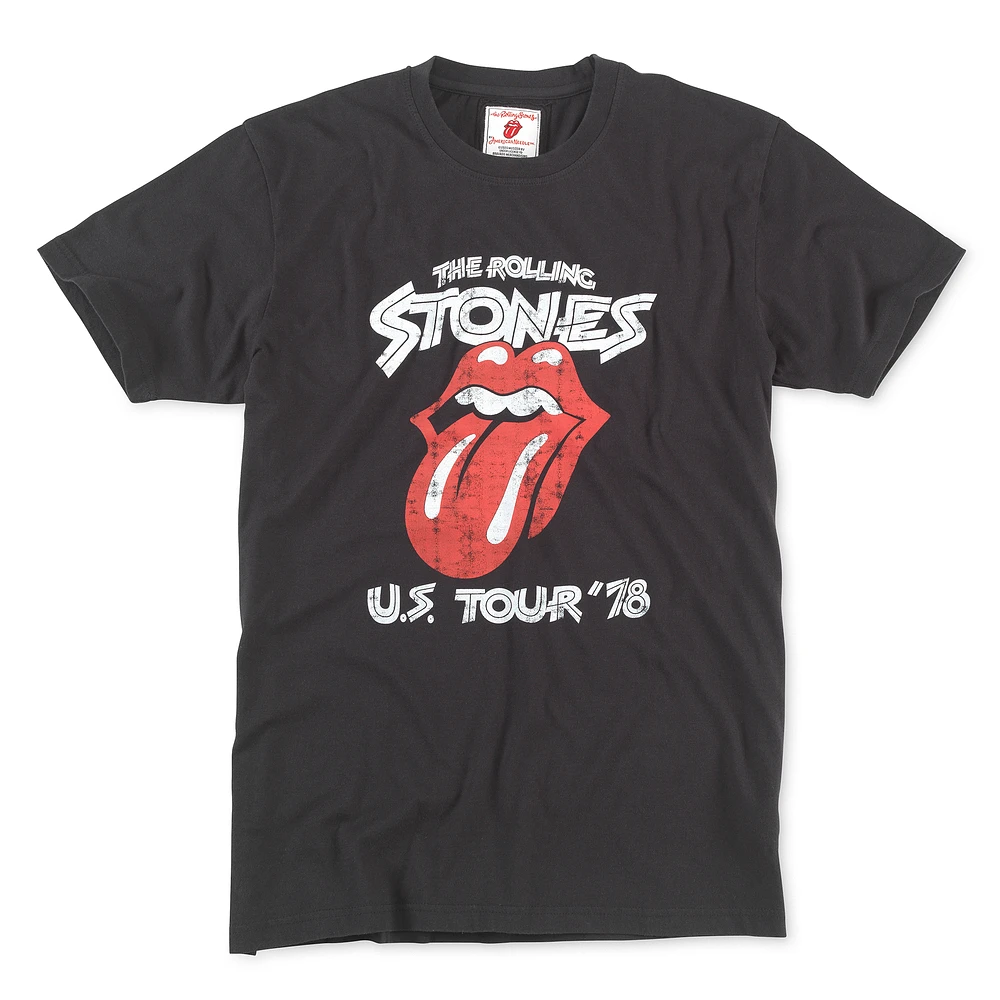Men's American Needle Black Rolling Stones Brass Tacks T-Shirt