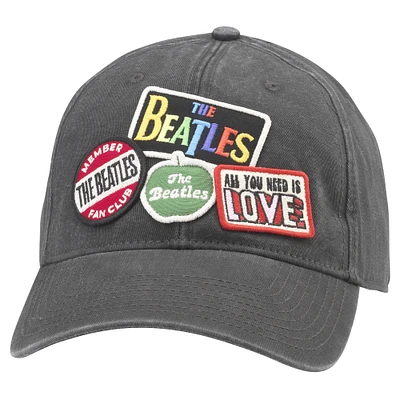 Men's American Needle Black The Beatles Iconic Adjustable Hat