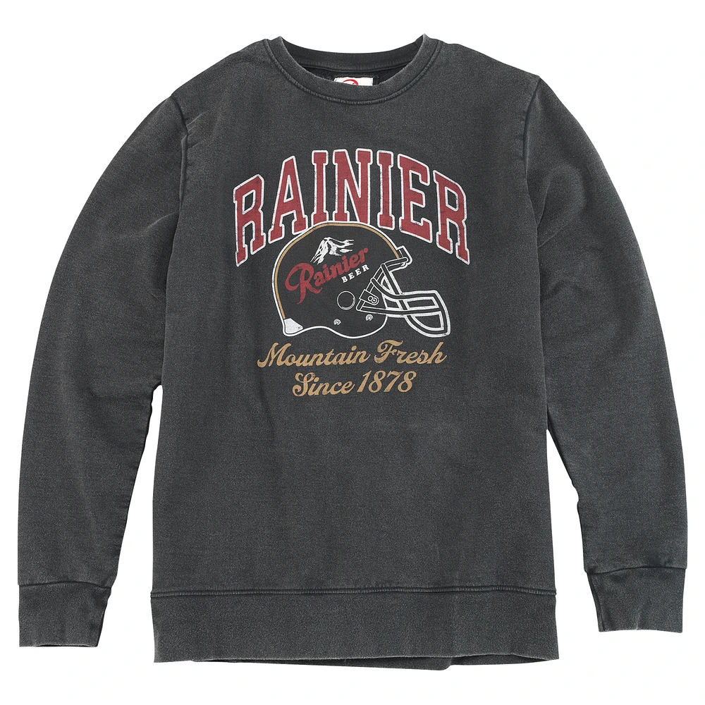 Men's American Needle Black Rainier Sunday Fleece Pullover Sweatshirt