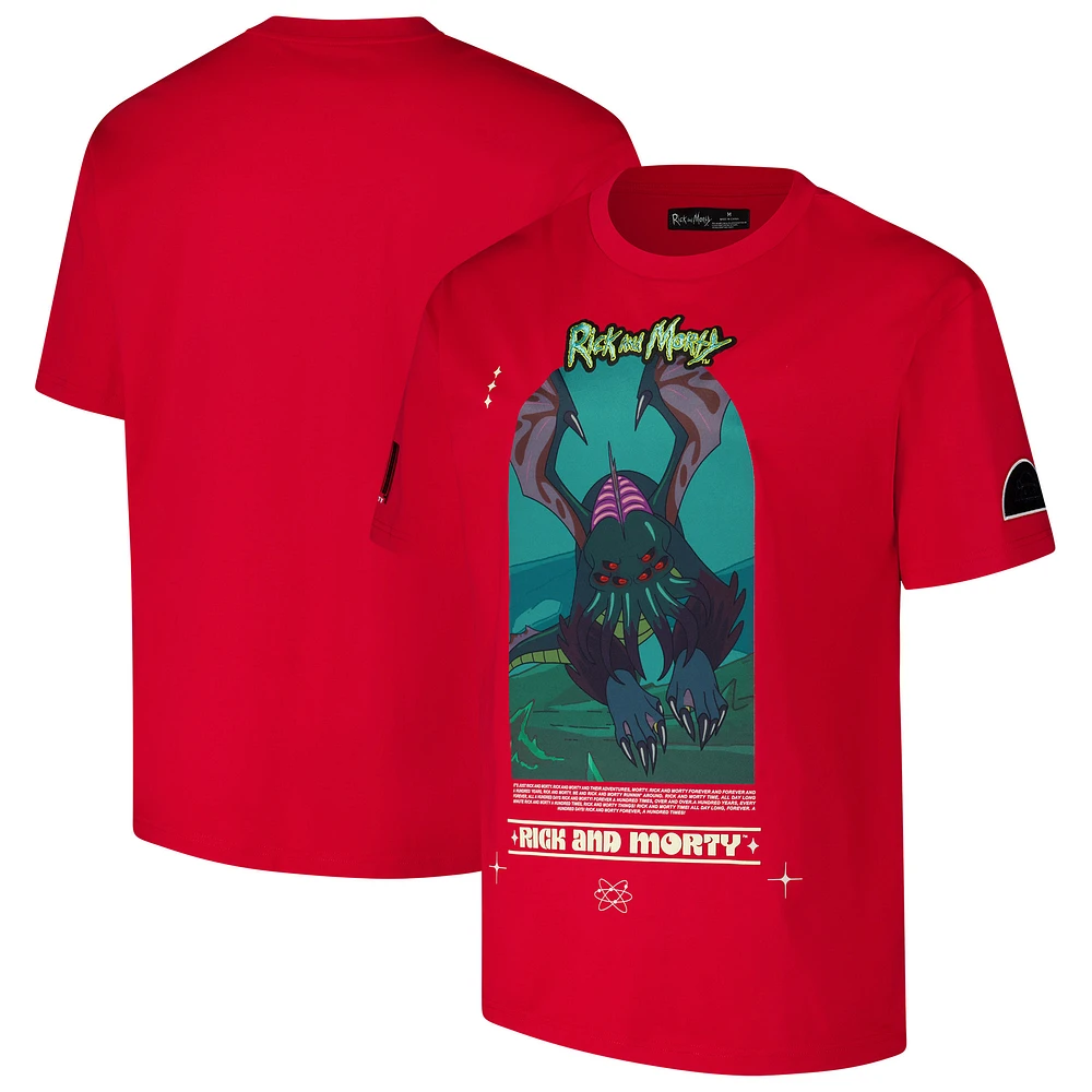 Men's Freeze Max Red Rick And Morty Monster Loose Fit T-Shirt
