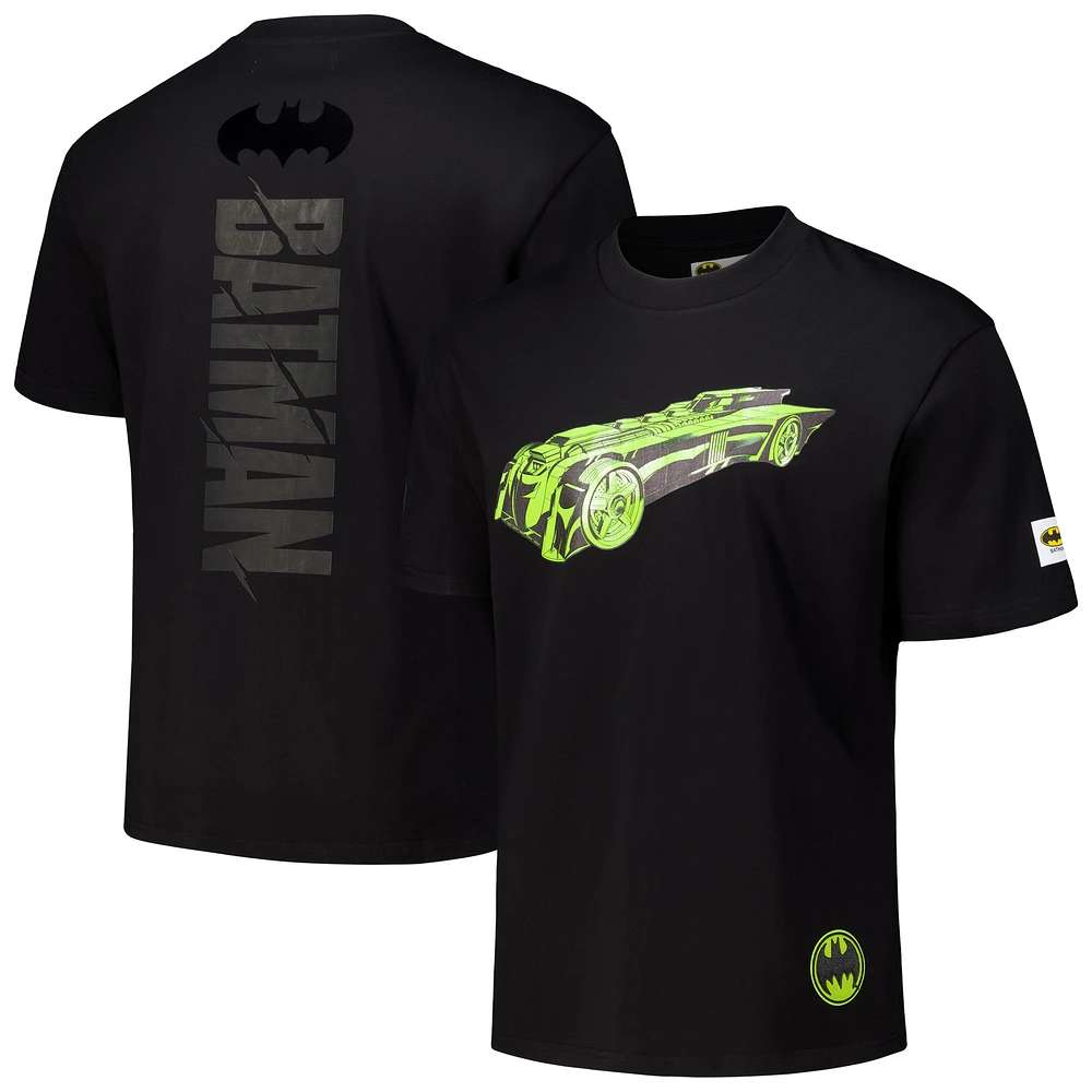 Men's Freeze Max Black Batman Comics Batmobile Loose Fit T-Shirt