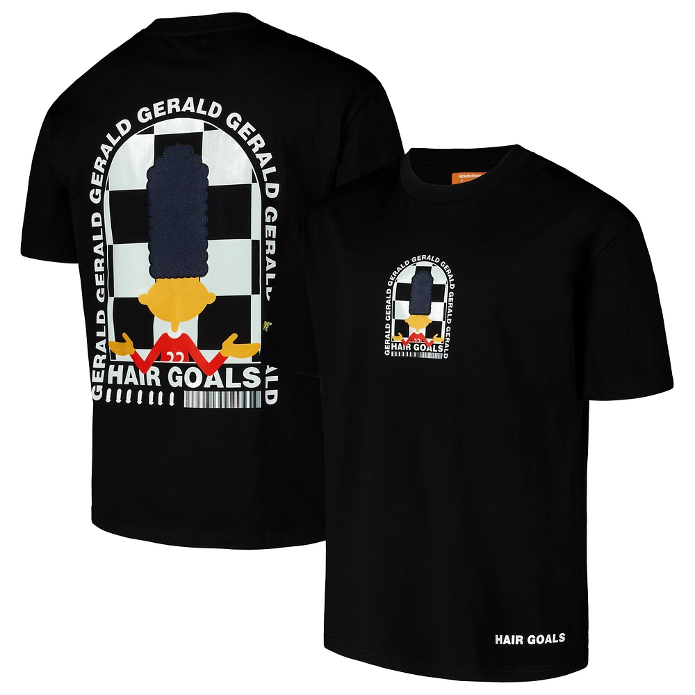 Men's Freeze Max Black Hey Arnold! Gerald Window Loose Fit T-Shirt