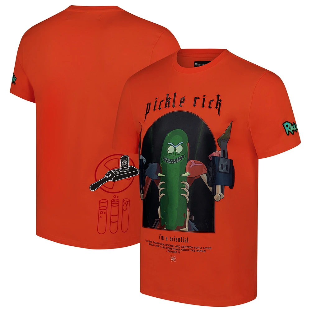 Men's Freeze Max Orange Rick And Morty Pickle T-Shirt