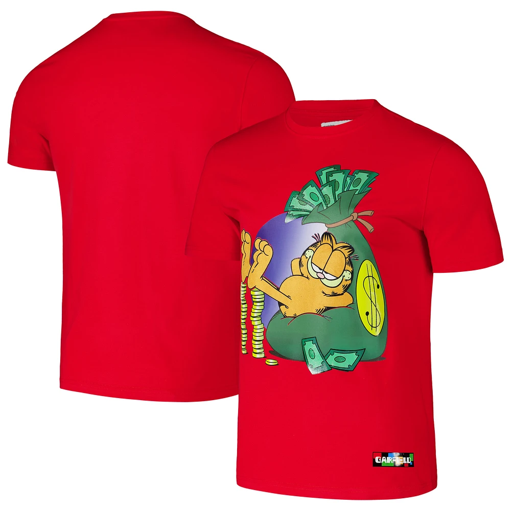 Men's Freeze Max Red Garfield Money Couch T-Shirt
