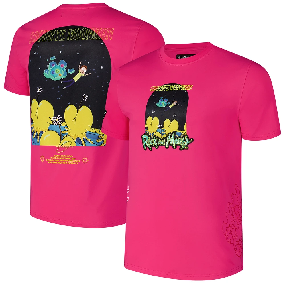 Men's Freeze Max Pink Rick And Morty Goodbye Moonmen T-Shirt