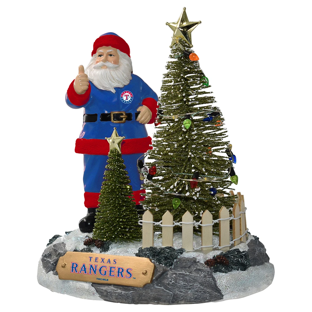 The Memory Company Texas Rangers Santa Figurine with LED Tree