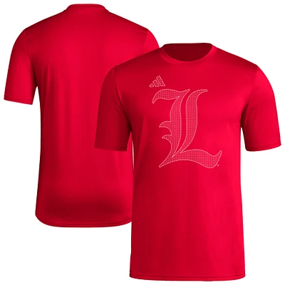Men's adidas Red Louisville Cardinals Locker Local Impression AEROREADY T-Shirt