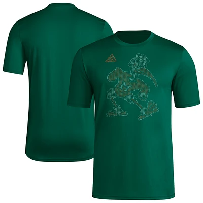 Men's adidas Green Miami Hurricanes Locker Local Impression AEROREADY T-Shirt