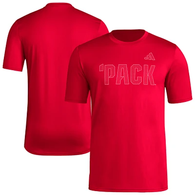 Men's adidas Red NC State Wolfpack Locker Local Impression AEROREADY T-Shirt