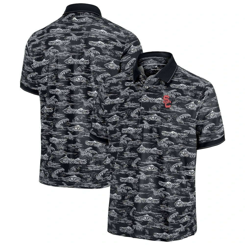 Men's Tommy Bahama Black USC Trojans Sport Bay View IslandZone Polo