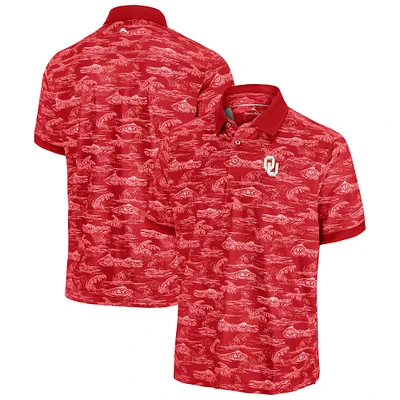 Men's Tommy Bahama Crimson Oklahoma Sooners Sport Bay View IslandZone Polo
