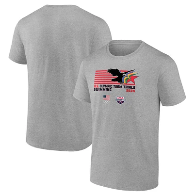 Men's Heather Gray USA Swimming 2024 U.S. Olympic Team Trials Freestyle Flight T-Shirt