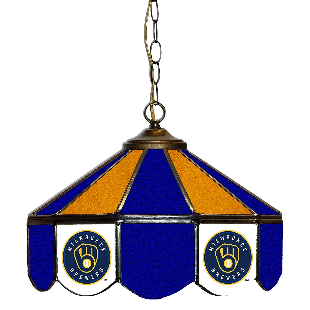 Milwaukee Brewers 14" Team Logo Glass Pub Lamp