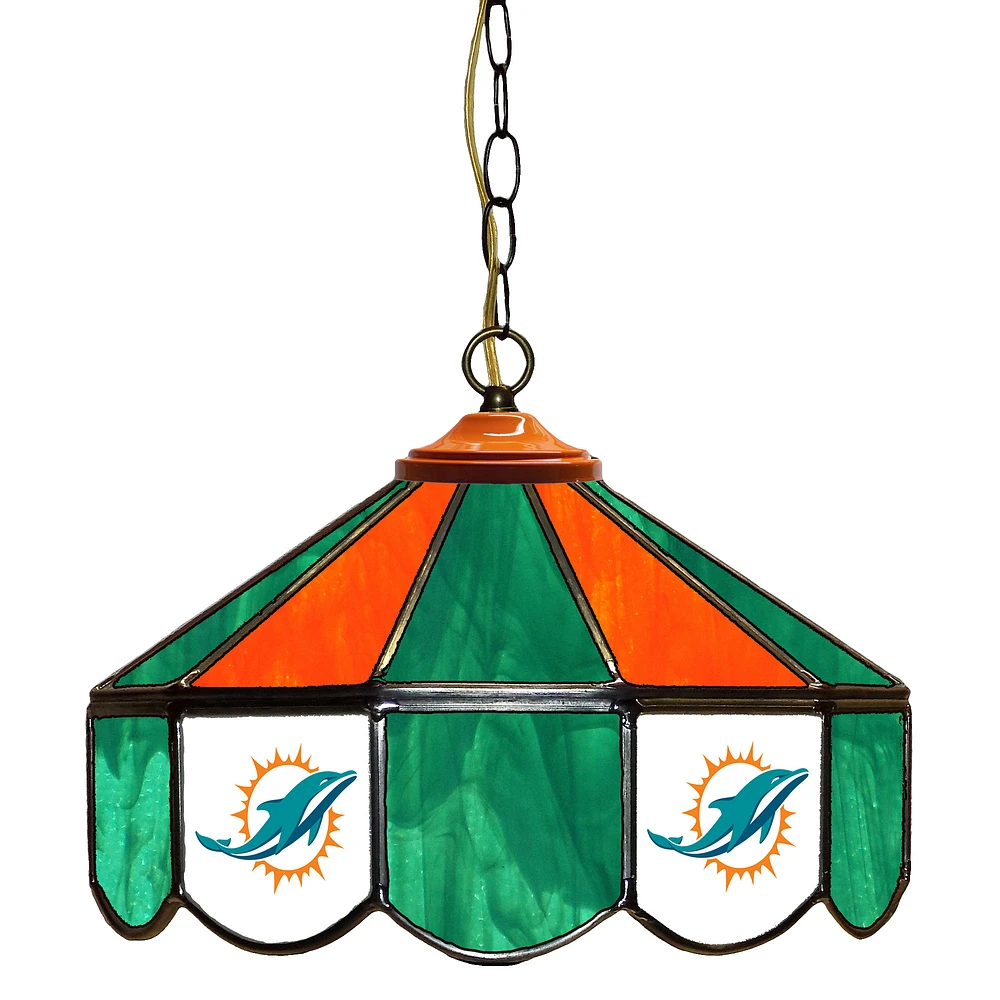 Miami Dolphins 14" Team Logo Glass Pub Lamp