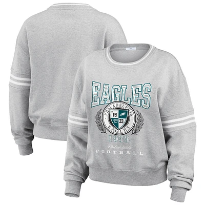 Women's WEAR by Erin Andrews Heather Gray Philadelphia Eagles Pullover Sweatshirt