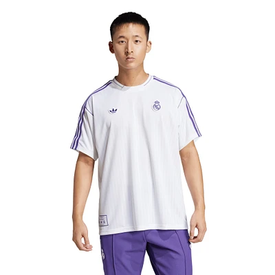 Men's adidas Originals White Real Madrid Terrace Icons Collection Fashion Jersey