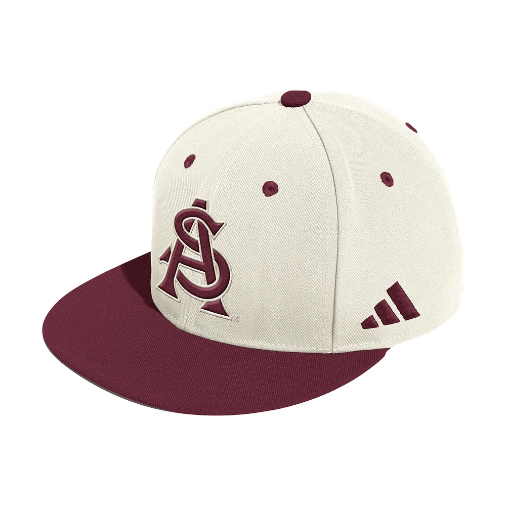 Men's adidas Cream Arizona State Sun Devils On-Field Fitted Baseball Hat