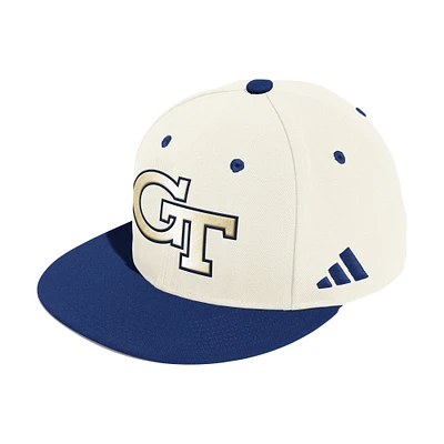 Men's adidas Cream Georgia Tech Yellow Jackets On-Field Fitted Baseball Hat