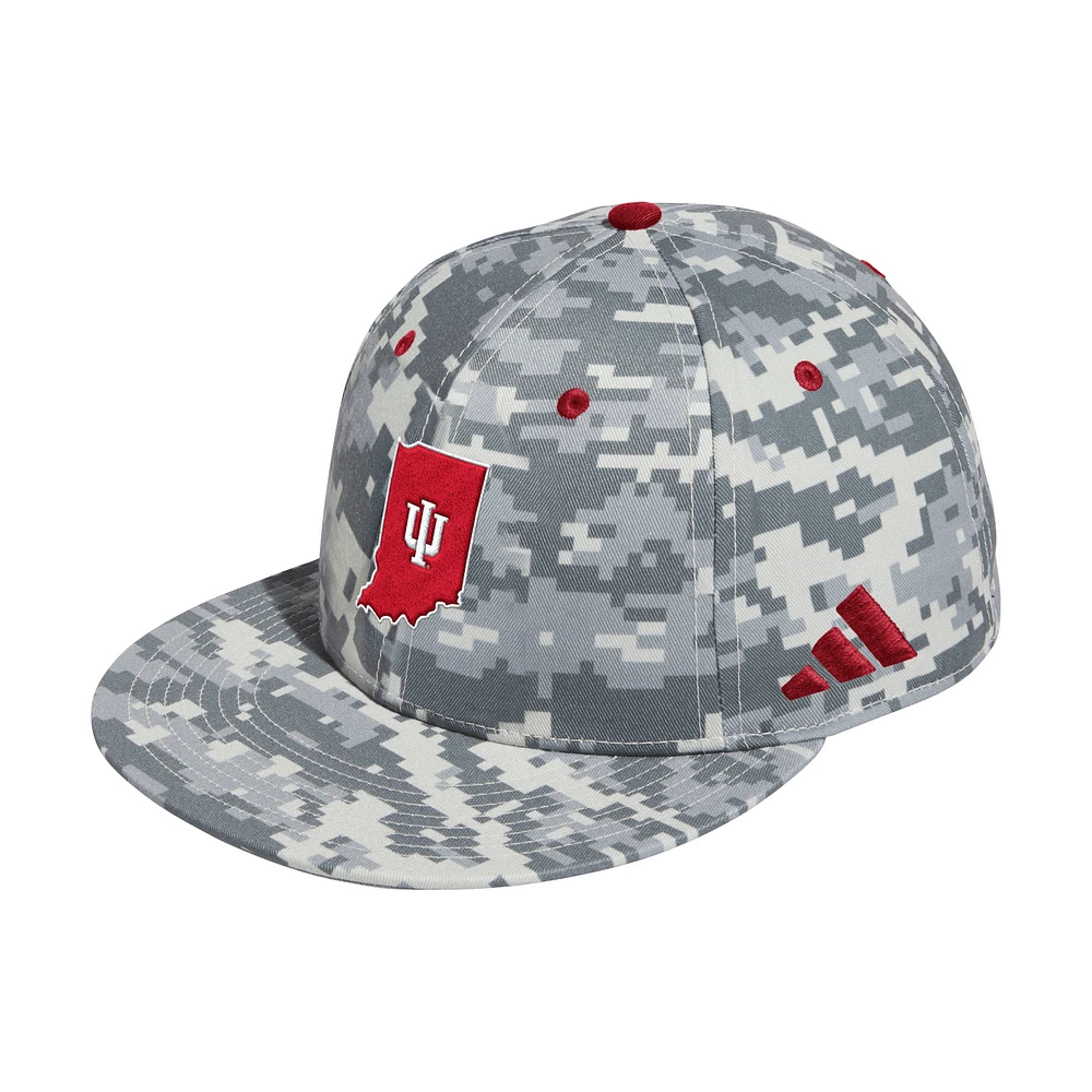 Men's adidas Camo Indiana Hoosiers On-Field Fitted Baseball Hat