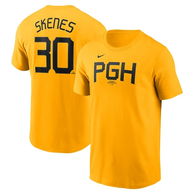 Men's Nike Paul Skenes Gold Pittsburgh Pirates Fuse Name & Number T-Shirt