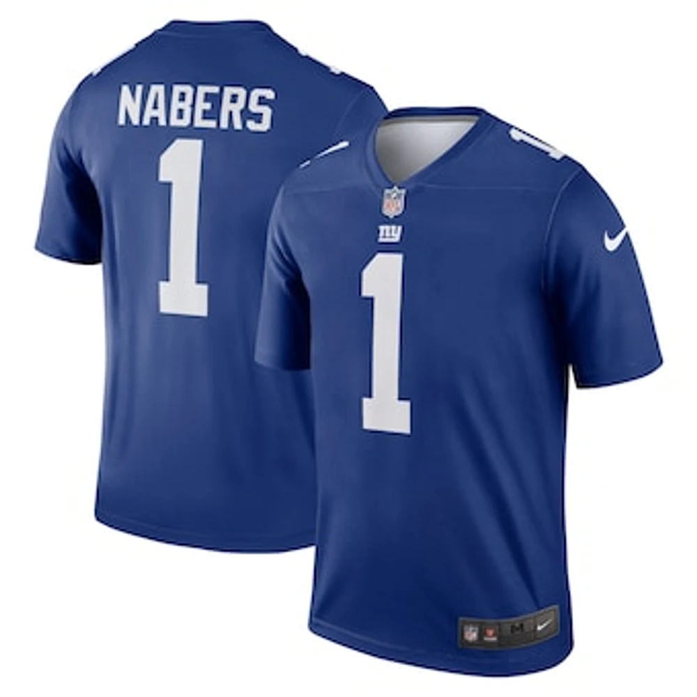 Men's Nike Malik Nabers Royal New York Giants Legend Player Performance Top