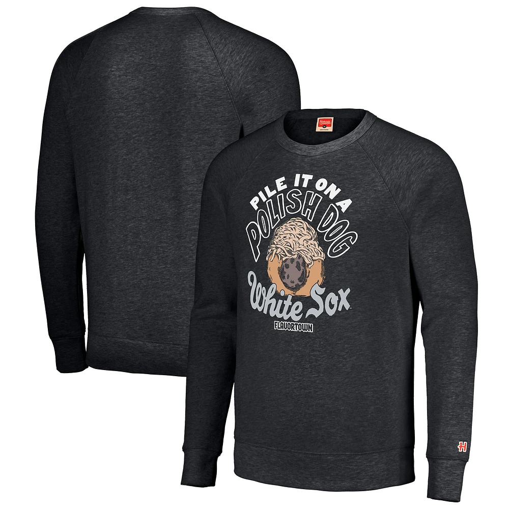 Unisex MLB x Guy Fieri’s Flavortown Charcoal Chicago White Sox Tri-Blend Pullover Sweatshirt