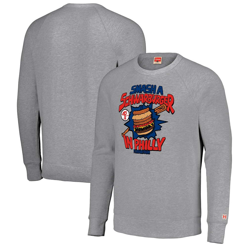 Unisex MLB x Guy Fieri’s Flavortown Gray Philadelphia Phillies Tri-Blend Pullover Sweatshirt