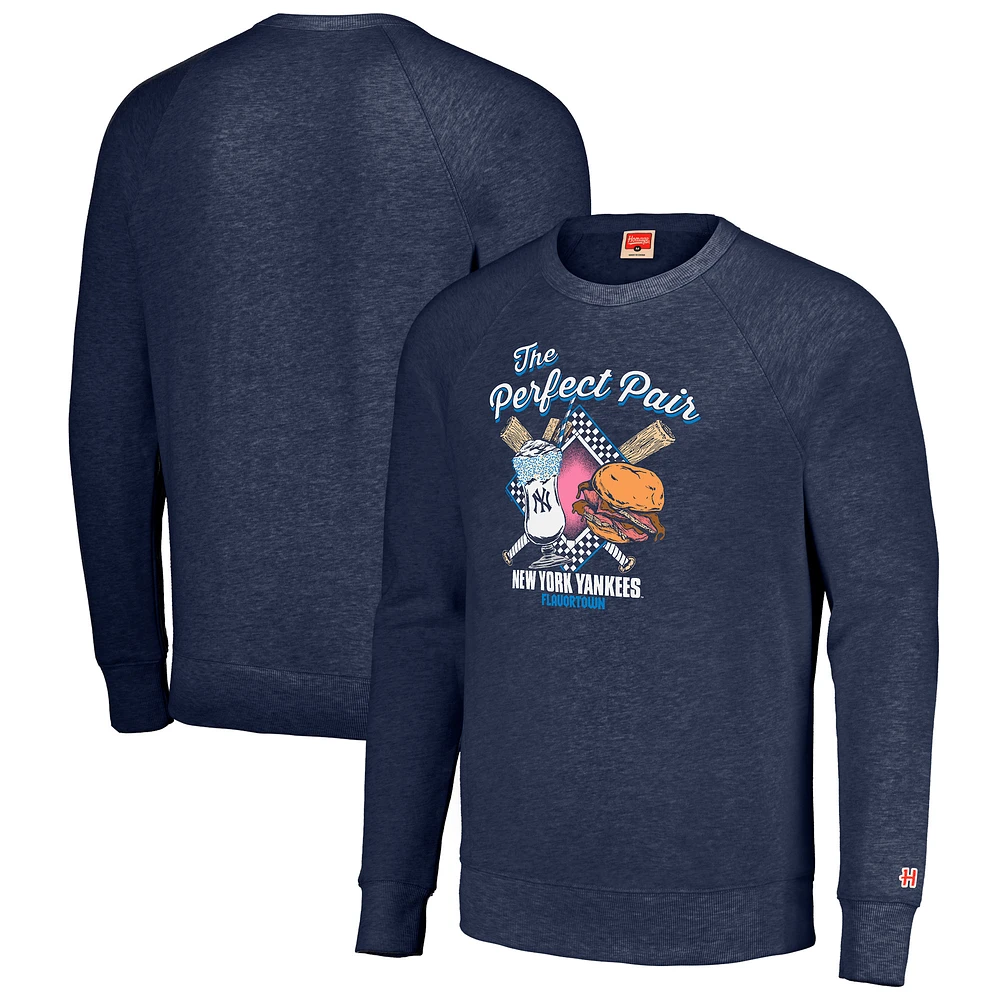 Unisex MLB x Guy Fieri’s Flavortown Navy New York Yankees Tri-Blend Pullover Sweatshirt