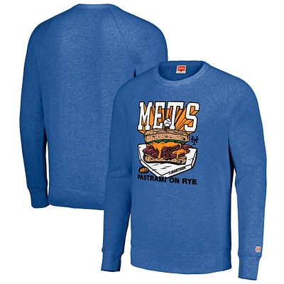 Unisex MLB x Guy Fieri’s Flavortown Royal New York Mets Tri-Blend Pullover Sweatshirt