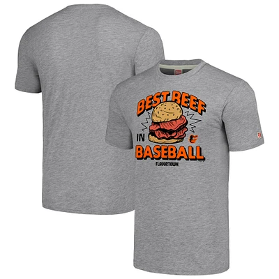 Unisex MLB x Guy Fieri’s Flavortown Gray Baltimore Orioles Tri-Blend T-Shirt