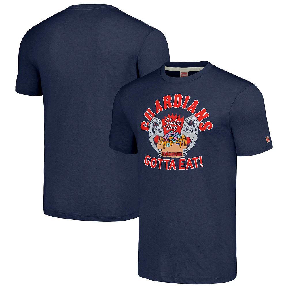 Unisex MLB x Guy Fieri’s Flavortown Navy Cleveland Guardians Tri-Blend T-Shirt