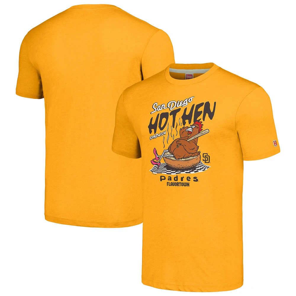Unisex MLB x Guy Fieri’s Flavortown Gold San Diego Padres Tri-Blend T-Shirt