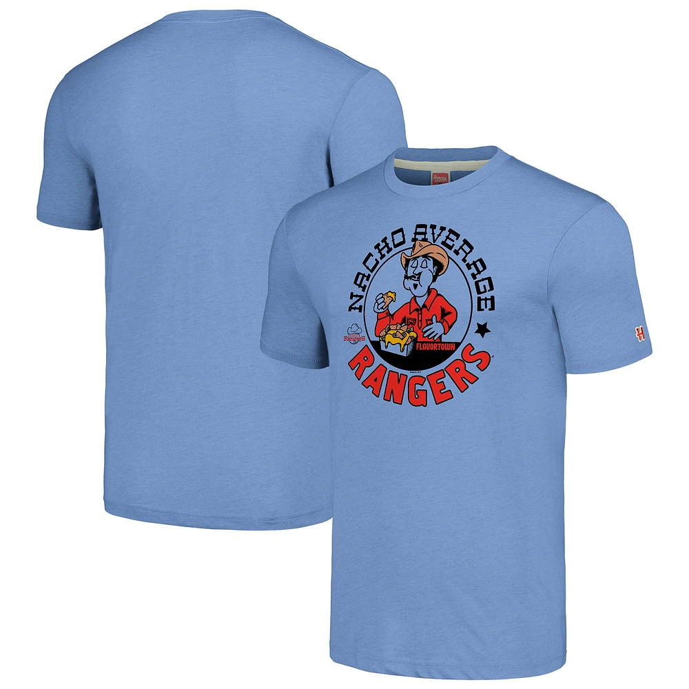 Unisex MLB x Guy Fieri’s Flavortown Light Blue Texas Rangers Tri-Blend T-Shirt