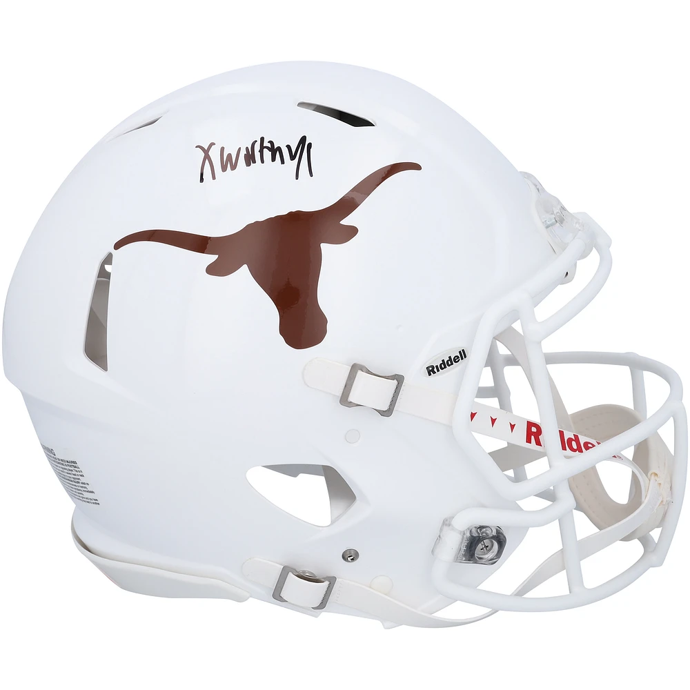 Xavier Worthy Texas Longhorns Autographed Riddell Speed Authentic Helmet