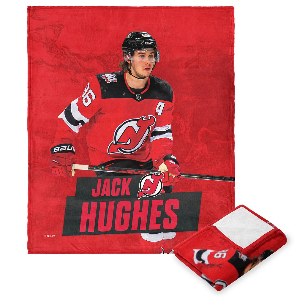 The Northwest Group Jack Hughes New Jersey Devils 50" x 60" Player Silk Touch Throw Blanket