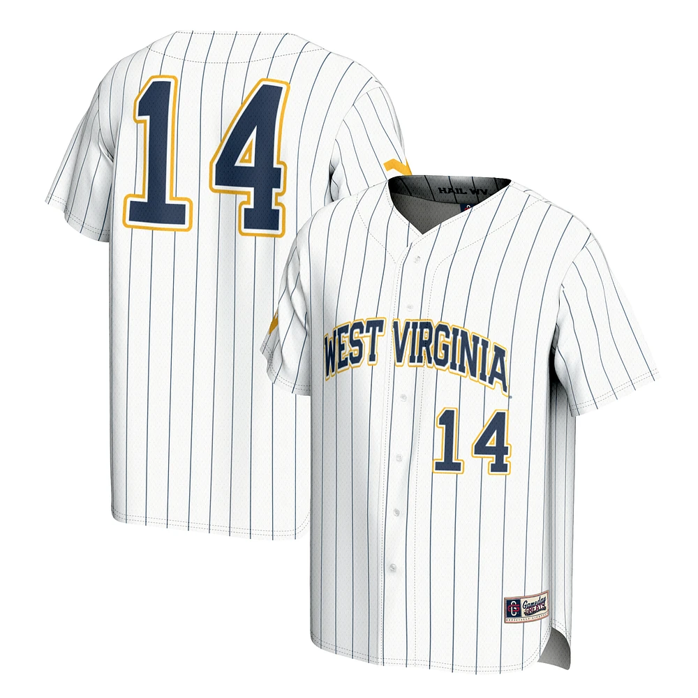 Youth GameDay Greats #14 White West Virginia Mountaineers Lightweight Baseball Fashion Jersey