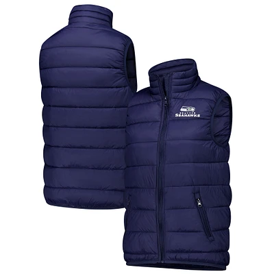 Women's Dunbrooke College Navy Seattle Seahawks Alberta Full-Zip Vest