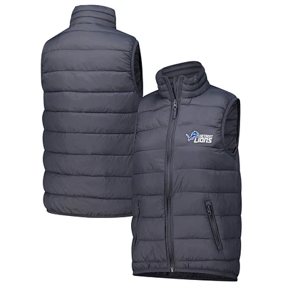 Women's Dunbrooke Charcoal Detroit Lions Alberta Full-Zip Vest