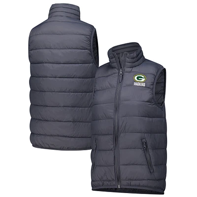 Women's Dunbrooke Charcoal Green Bay Packers Alberta Full-Zip Vest