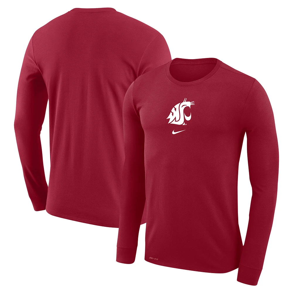 Men's Nike Crimson Washington State Cougars Basketball Shootaround Long Sleeve T-Shirt