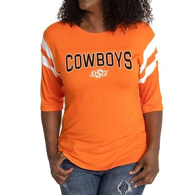 Women's Orange Oklahoma State Cowboys Abigail Jersey T-Shirt
