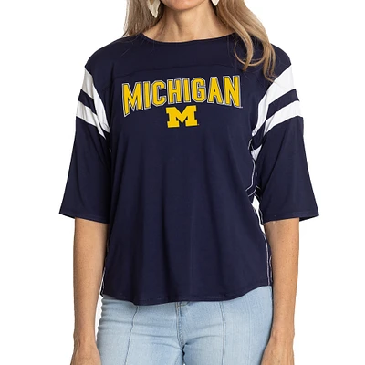 Women's Navy Michigan Wolverines Abigail Jersey T-Shirt
