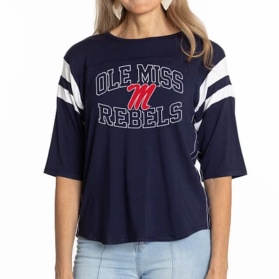 Women's Navy Ole Miss Rebels Abigail Jersey T-Shirt