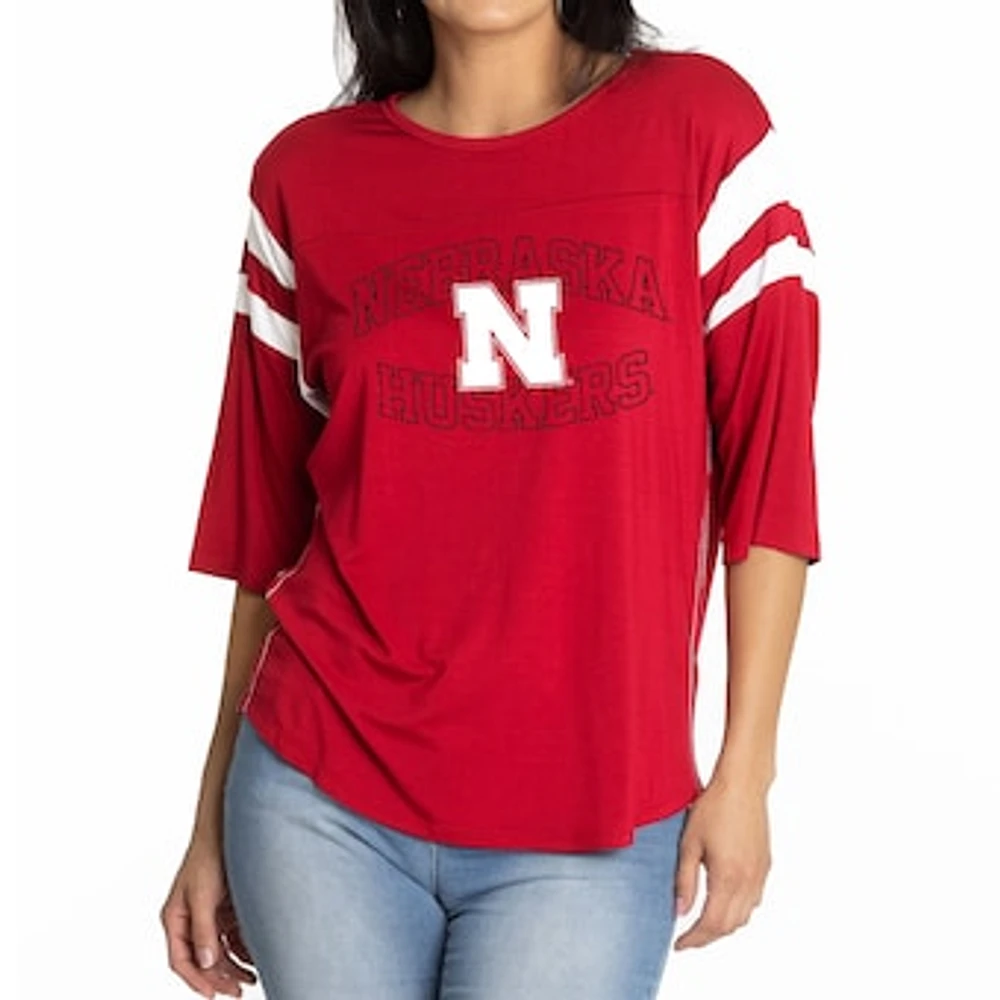 Women's Scarlet Nebraska Huskers Abigail Jersey T-Shirt