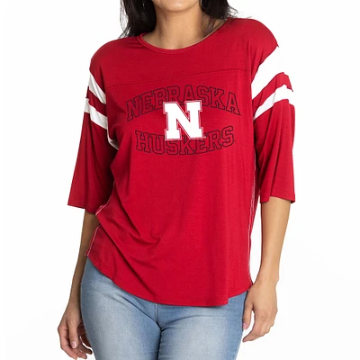 Women's Scarlet Nebraska Huskers Abigail Jersey T-Shirt